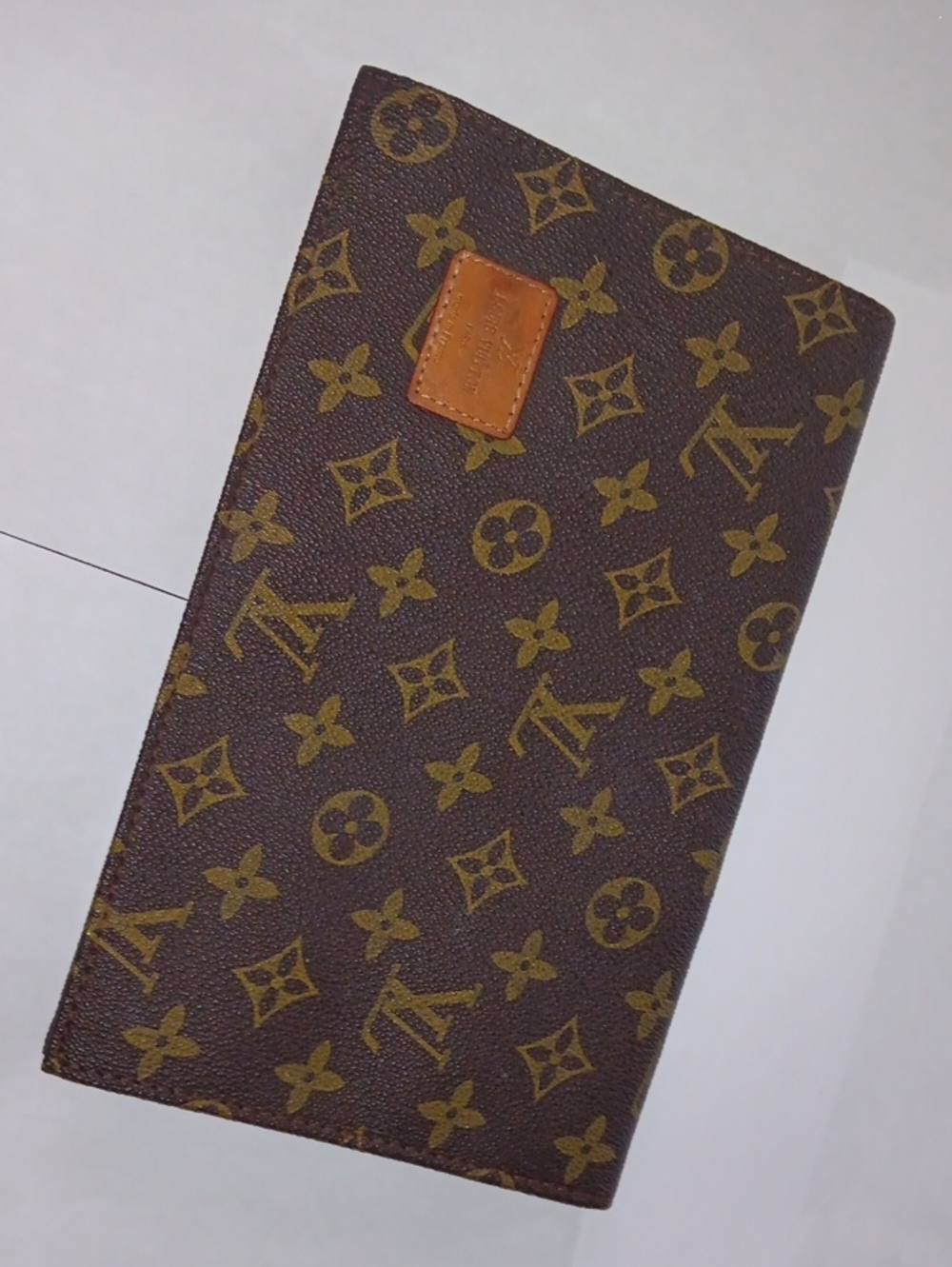 Louis Vuitton Brown Monogram Long Wallet with Tan Patch